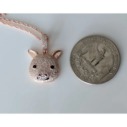 CZ Pig Pendant Sterling Silver or LRG Stainless Steel for Men