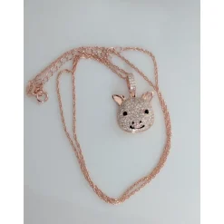 CZ Pig Pendant Sterling Silver or LRG Stainless Steel for Men