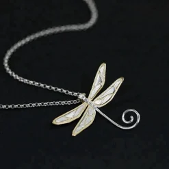 Dainty Dragonfly Sterling Silver Jewelry Earrings and Necklace Handmade Works of Art!