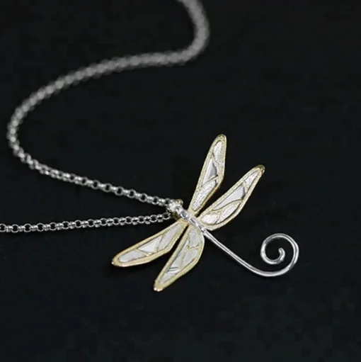 Dainty Dragonfly Sterling Silver Jewelry Earrings and Necklace Handmade Works of Art!
