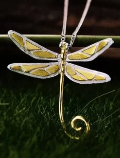 Dainty Dragonfly Sterling Silver Jewelry Earrings and Necklace Handmade Works of Art!