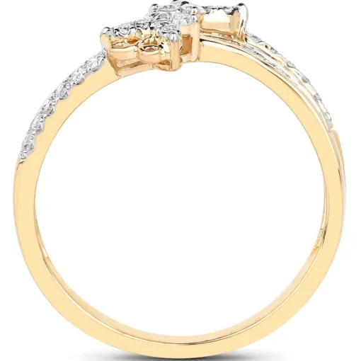 Diamond Butterfly Ring 14K Yellow Gold
