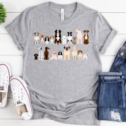 Dog Breeds T-Shirt for Dog Lovers Made in the USA