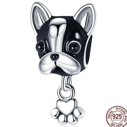 Dog Charm Collection Pandora Style Charms Sterling Silver Boston, Frenchie, Chi, Schnauzer, Puppy