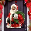 Dona Gelsinger Santa Wreath Wooden Wreath Classic Christmas Decorative Collection