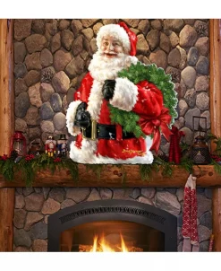 Dona Gelsinger Santa Wreath Wooden Wreath Classic Christmas Decorative Collection