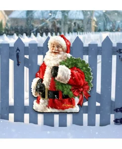Dona Gelsinger Santa Wreath Wooden Wreath Classic Christmas Decorative Collection