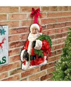 Dona Gelsinger Santa Wreath Wooden Wreath Classic Christmas Decorative Collection