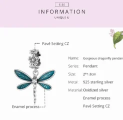 Dragonfly Charms or Pendants Sterling Silver 925