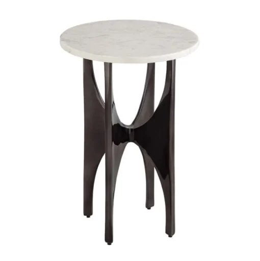 Elroy White Marble Topped Accent Table