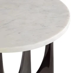 Elroy White Marble Topped Accent Table