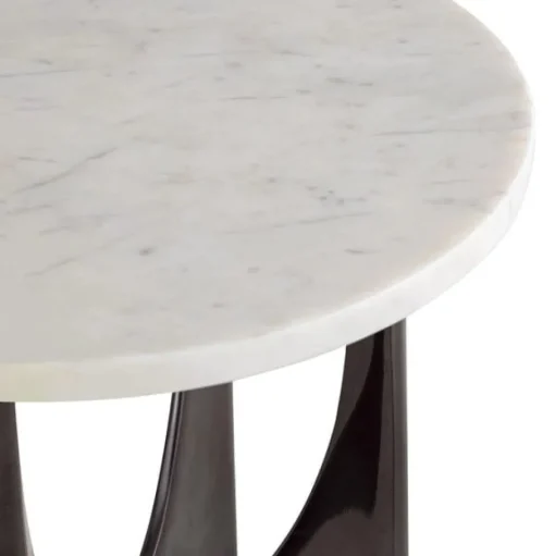 Elroy White Marble Topped Accent Table
