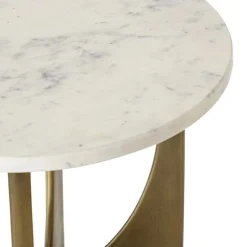 Elroy White Marble Topped Accent Table