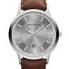 Emporio Armani Watch, Men's Brown Leather Strap