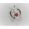 Faith, Hope and Love Sterling Silver Pendant with Red CZ Heart, Beautiful!