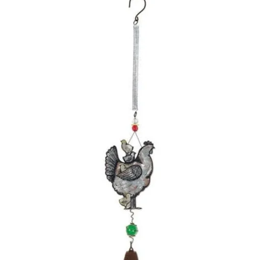 Farm Animal Metal Art Bouncy Decorations-Hen, Pig-Cow