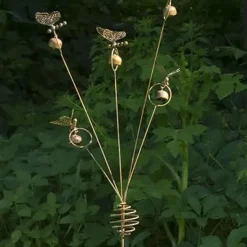 Flamed Buttterfly & Bells Garden Stake
