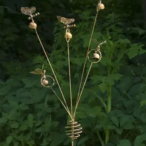 Flamed Buttterfly & Bells Garden Stake