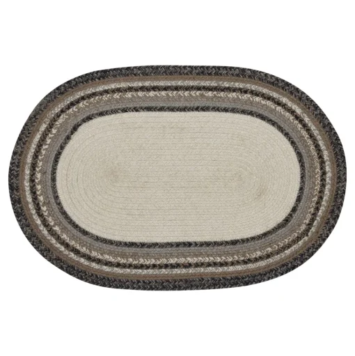 Floral Vine Jute Oval Rug "Welcome" 20x30