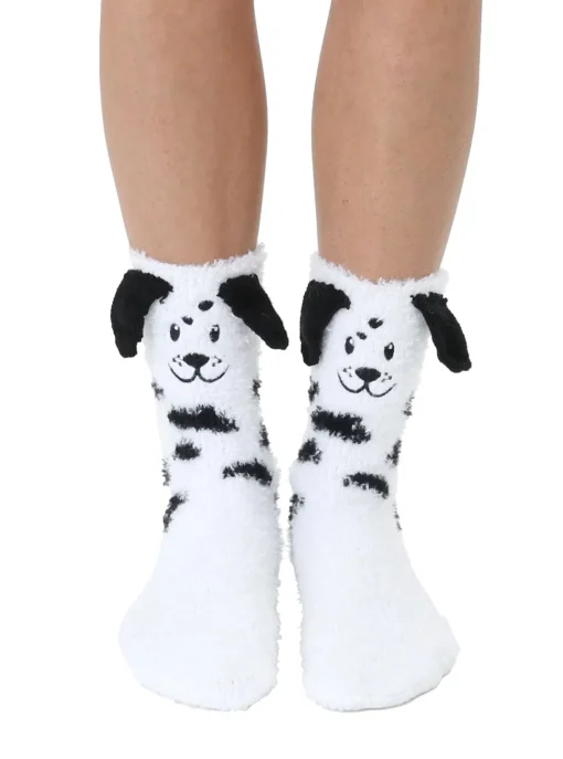 Fuzzy Dalmatian Crew socks