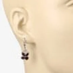 Gemstone Butterfly Earrings in Sterling Silver-Amethyst, Garnet, Peridot or Topaz