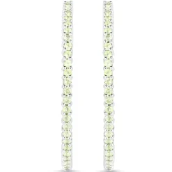 Gemstone Hoop Earrings: Peridot,Amethyst or Blue Topaz in 925 Sterling Silver