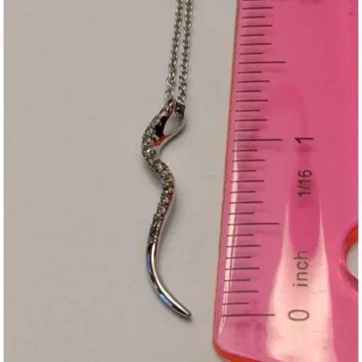 Genuine Diamond SNAKE Pendant in Affordable Sterling Silver--Sparkly and Beautiful!