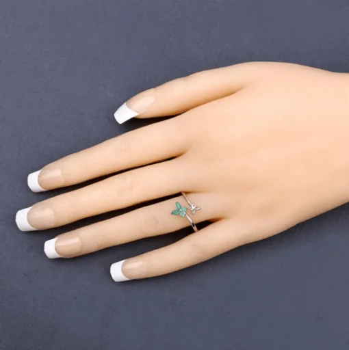 Genuine Gemstone Butterfly Ring in 925 Sterling Silver Elegant