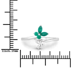 Genuine Gemstone Butterfly Ring in 925 Sterling Silver Elegant