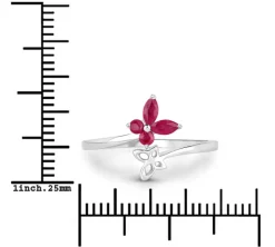 Genuine Gemstone Butterfly Ring in 925 Sterling Silver Elegant
