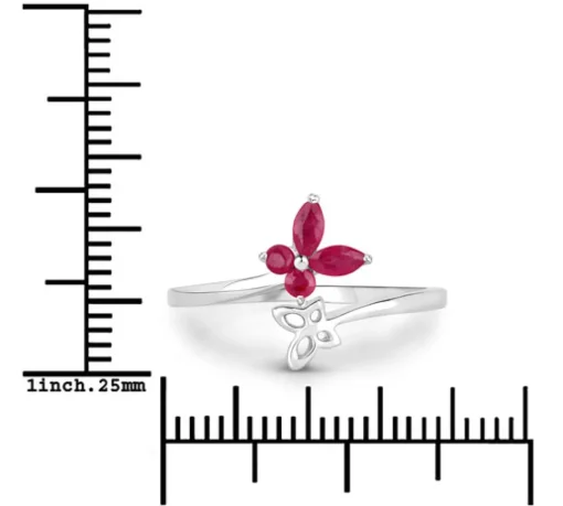 Genuine Gemstone Butterfly Ring in 925 Sterling Silver Elegant