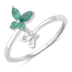 Genuine Gemstone Butterfly Ring in 925 Sterling Silver Elegant
