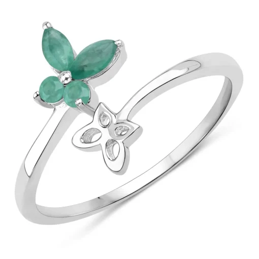 Genuine Gemstone Butterfly Ring in 925 Sterling Silver Elegant
