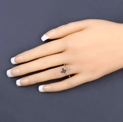 Genuine Gemstone Butterfly Ring in 925 Sterling Silver Elegant