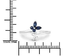 Genuine Gemstone Butterfly Ring in 925 Sterling Silver Elegant