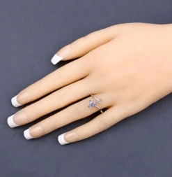 Genuine Gemstone Butterfly Ring in 925 Sterling Silver Elegant