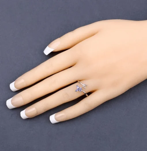 Genuine Gemstone Butterfly Ring in 925 Sterling Silver Elegant
