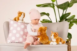 Gold and White Kitty Cat Lying 20 cm - plush soft toy by Teddy Hermann