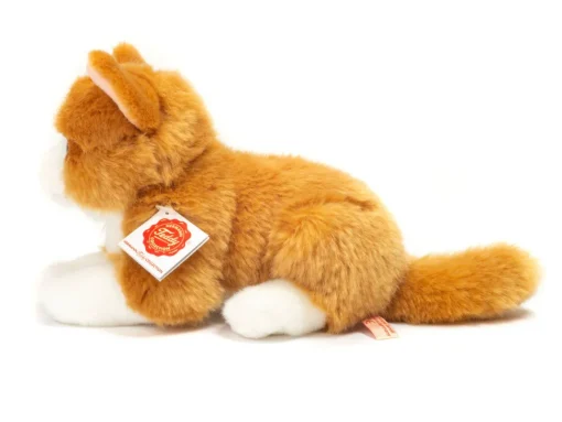 Gold and White Kitty Cat Lying 20 cm - plush soft toy by Teddy Hermann