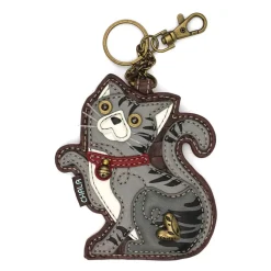 Gray & Orange Tabby Cat Collection Keychain, Wallet, Crossbody by Chala Vegan