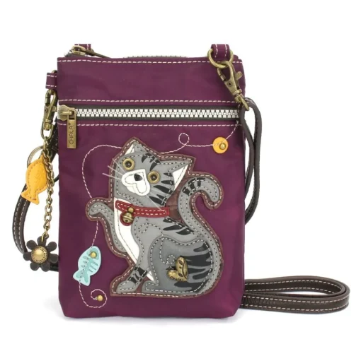 Gray & Orange Tabby Cat Collection Keychain, Wallet, Crossbody by Chala Vegan