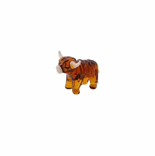 Hand Blown Glass Highland Cow Ornament in Gift Box