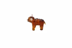 Hand Blown Glass Highland Cow Ornament in Gift Box