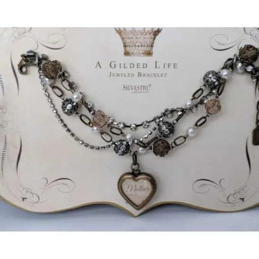 Hand Crafted, Layered Vintage look Bracelet for Moms-Beautiful Gift by Guilded Life