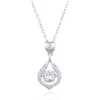 Hearts and Halo Moissanite Twinkle Set Necklace 925 Sterling Silver