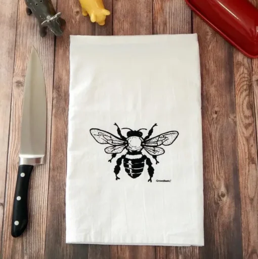 Honey Bee & Wildflower Kitchen Towels: Cute gifts, made in the USA!