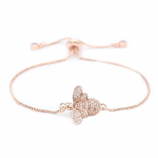 Honey Bee Bracelet-Adjustable in Copper with Gold or Silver Tone