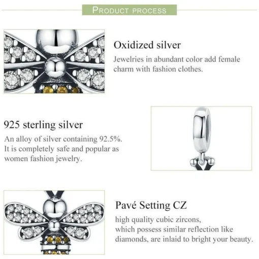 Honey Bee Charms Sterling Silver-Pandora Style
