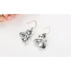Honey Bee Necklace and Earrings SET-Cutest Little Bees! Sterling Silver
