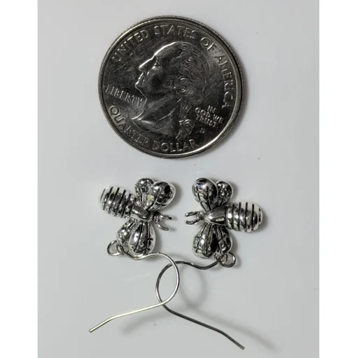 Honey Bee Necklace and Earrings SET-Cutest Little Bees! Sterling Silver